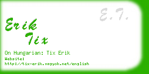 erik tix business card